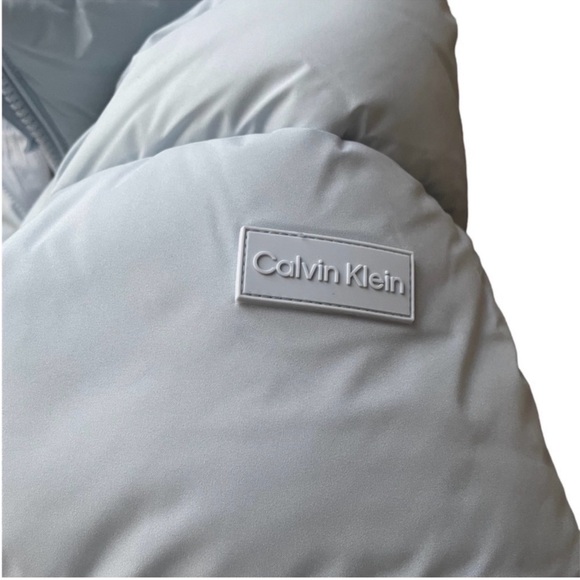 NWT Calvin Klein Long Light Blue Puffer Coat – XL - Picture 5 of 13